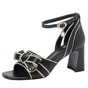 Women's Square Toe Retro Sandals (Beige) | OWNLUXE