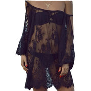 Off-Shoulder Lace Swim Cover-Up | OWNLUXE