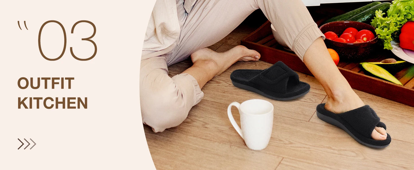 Women’s Fuzzy Orthopedic House Slippers with Arch Support