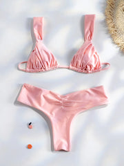Solid Folds Bikini Set | OWNLUXE
