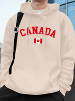 Load image into Gallery viewer, Canada Text With Flag Printing Men'S Hoodies Autumn Loose Sweatshirt Hip Hop Pocket Fleece Warm Sportswears Street Men Clothes
