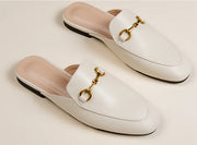 Women’s Chain Detail Flat Mules – Closed Toe Slides