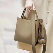 Spacious Genuine Leather Bucket Bag | OWNLUXE