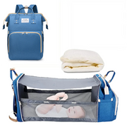 3-in-1 Diaper Bag Backpack with Foldable Baby Bed & USB Charging | OWNLUXE
