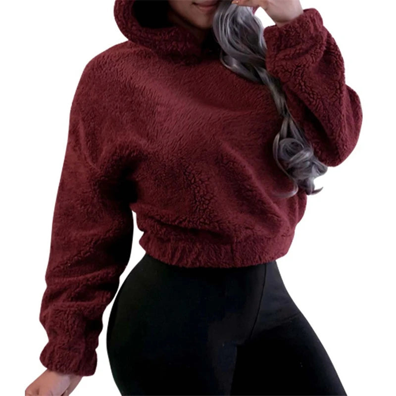 Women's Long Sleeve Hooded Hoodie (Dark Grey) | OWNLUXE