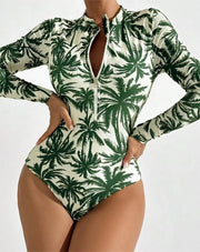 Printed Halter One-Piece Swimsuit – Sleek Supportive Fit