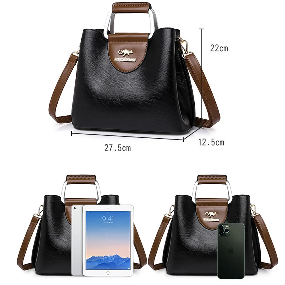 Soft Vintage Convertible Tote Bag - Crossbody Handbag for Women