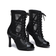 Mesh Zip Dance Ankle Boots – Cuban Heel Ballroom & Latin