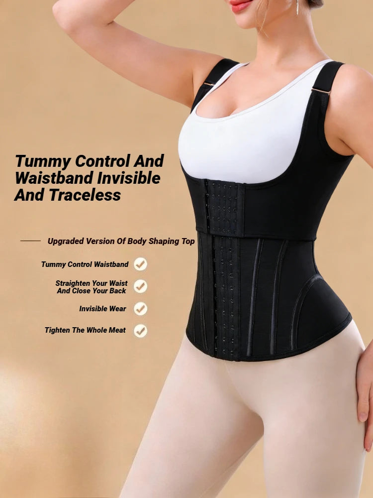 Double Compression Waist Trainer Vest with Zipper & Hook Closure | OWNLUXE