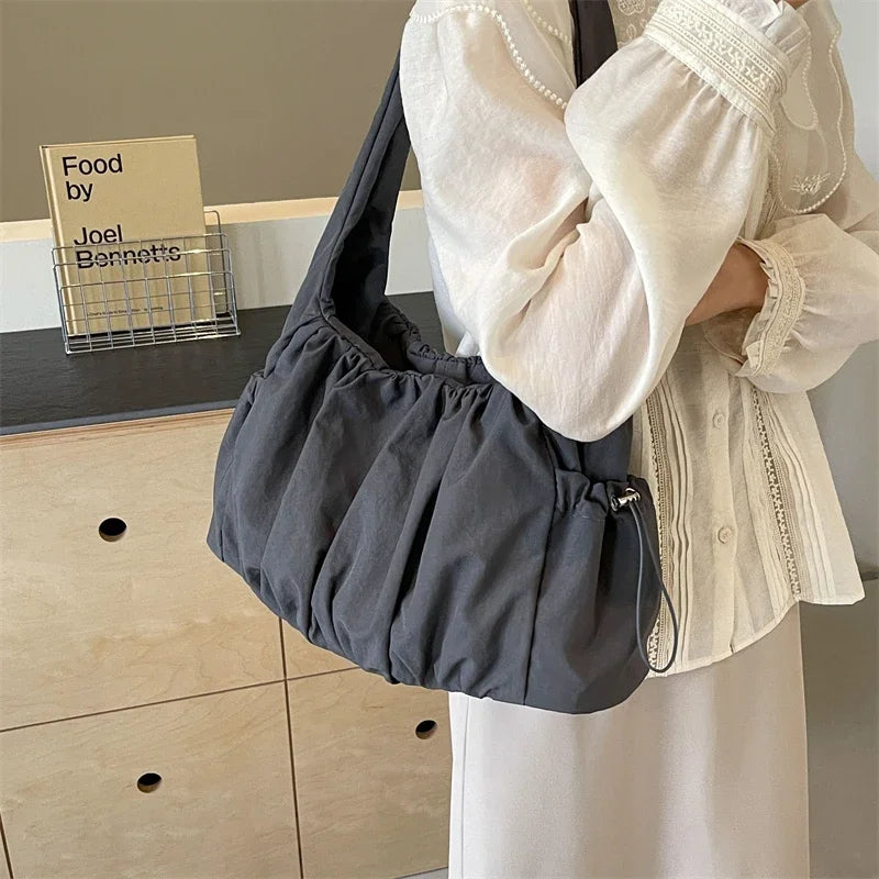 Spacious Nylon Pleated Crossbody Bag – Shop at OWNLUXE