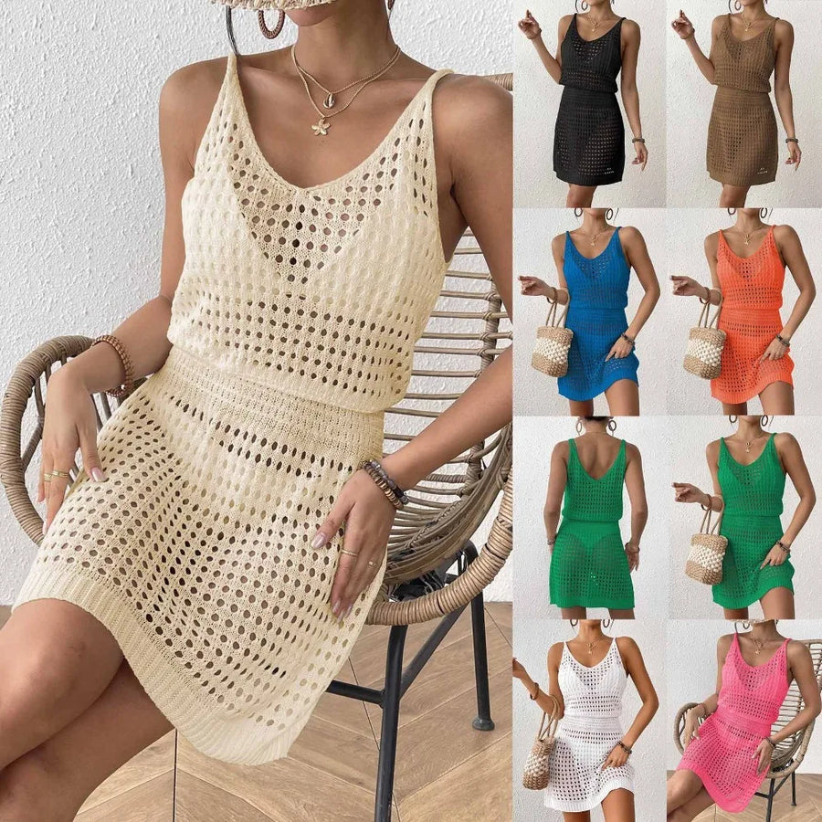 Women's Knitted Hollow-Out Swim Cover-Up | OWNLUXE