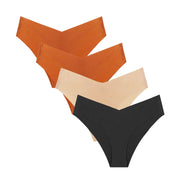 Women's Ice Silk Seamless Bikini Briefs 4-Pack | Leopard Print | OWNLUXE