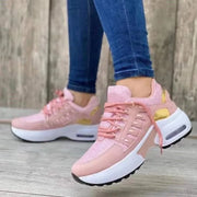 Everyday Low-Heel PU Sneakers – Lace-Up Comfort Shoes