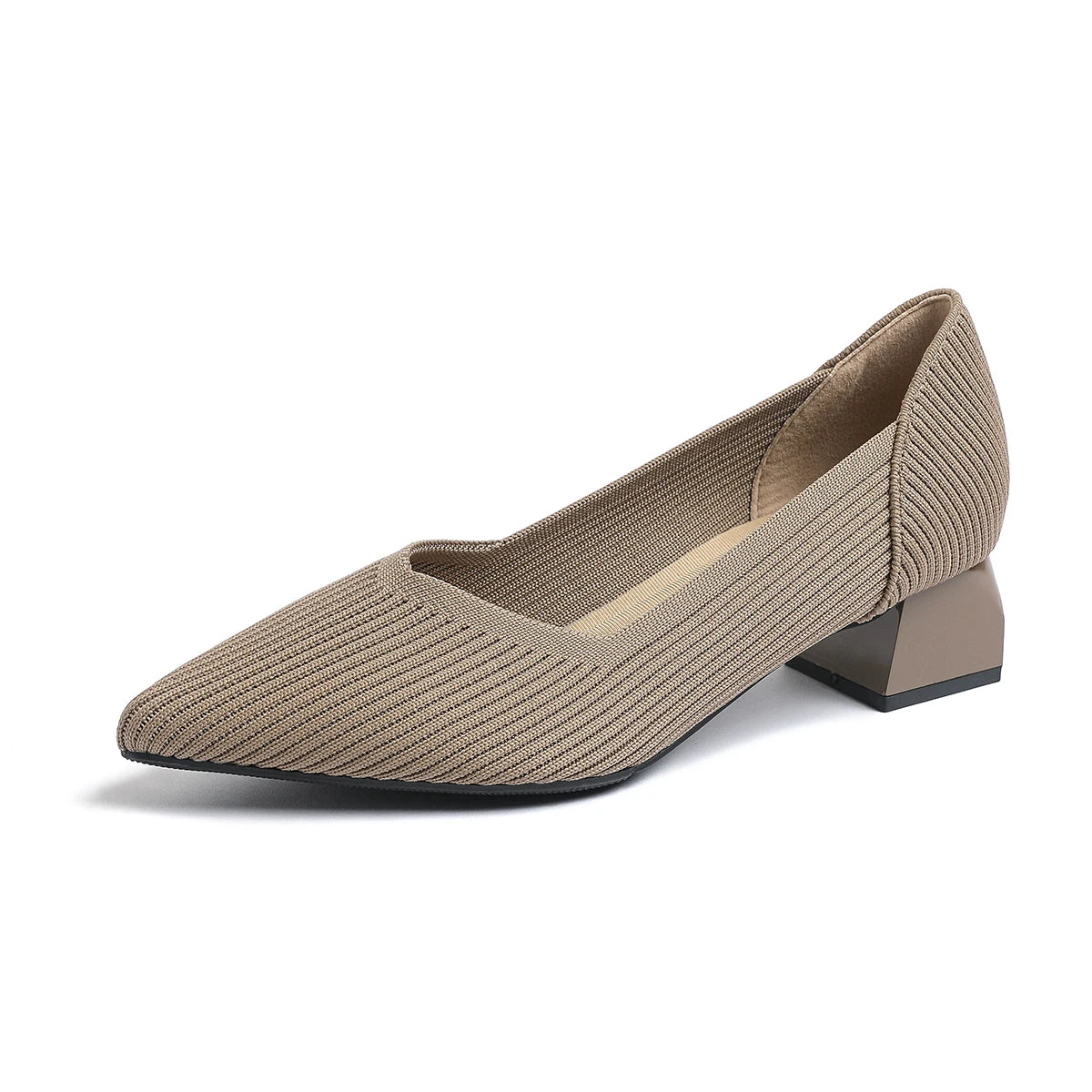 Pointed Slingback Square-Heel Pumps for Refined Style