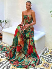 Strapless Pleated Maxi Dress | OWNLUXE