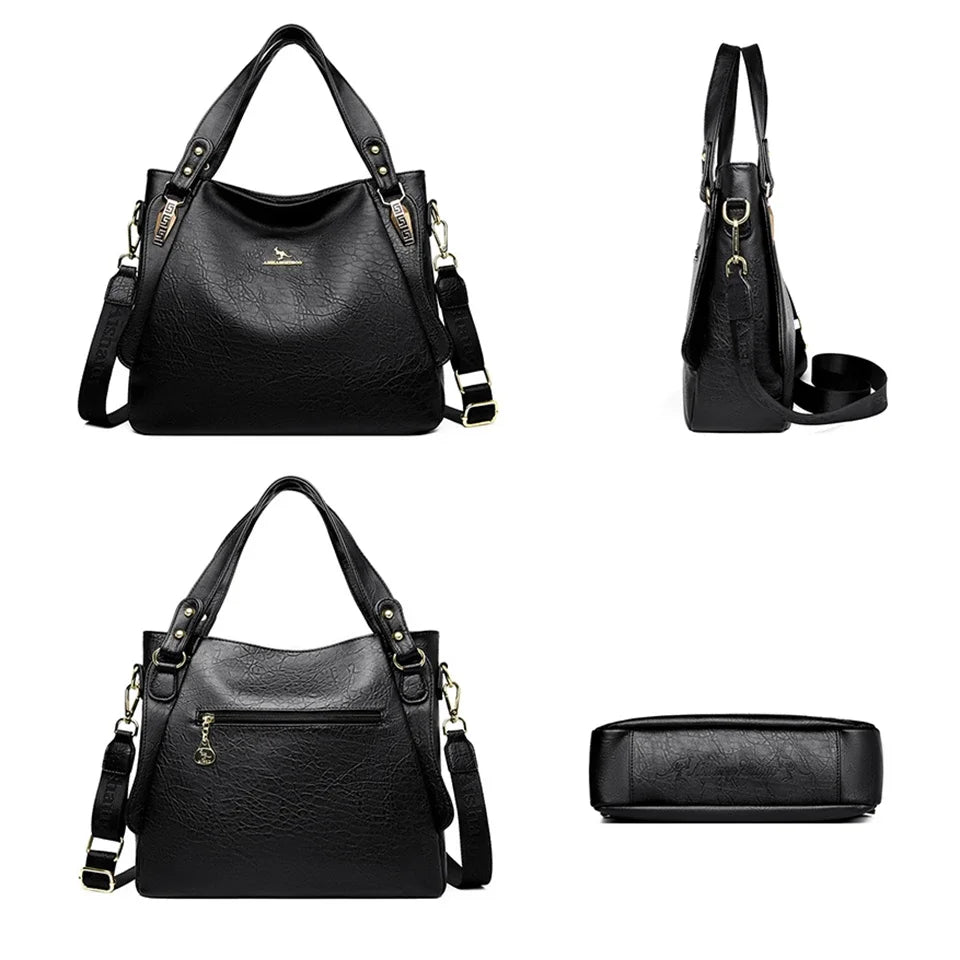 Luxury Soft Leather Tote Bag - Large Capacity Top-Handle Handbag | OWNLUXE