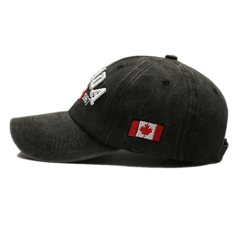 Vintage Canada Baseball Cap - Washed Cotton Adjustable Unisex Hat