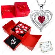 Heart Zircon Pendant Necklace – Comes in Rose Bow Gift Box | OWNLUXE