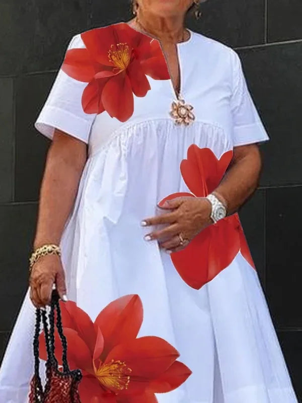 Women's V-Neck Midi Dress | OWNLUXE