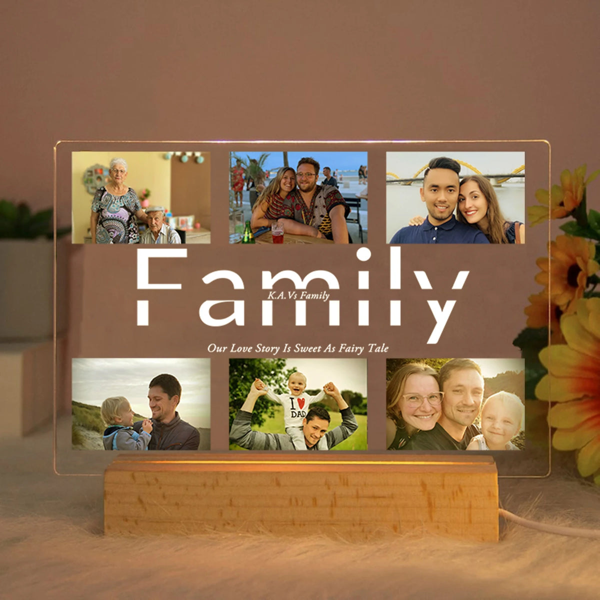 Custom Acrylic Lamp Personalized Photo Text Bedroom | OWNLUXE