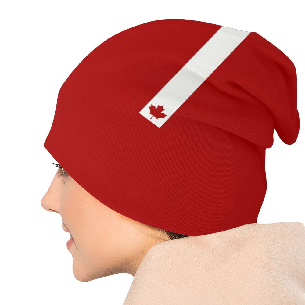 Canadian Flag Beanie – Unisex Winter Knitted Hat Canadian Patriotic | OWNLUXE