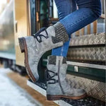 Load image into Gallery viewer, Women’s Mid-Calf Martin Winter Snow Boots with Heel

