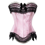 Satin Overbust Corset - Lace Up Bustier Top Gothic & Lolita Style | OWNLUXE