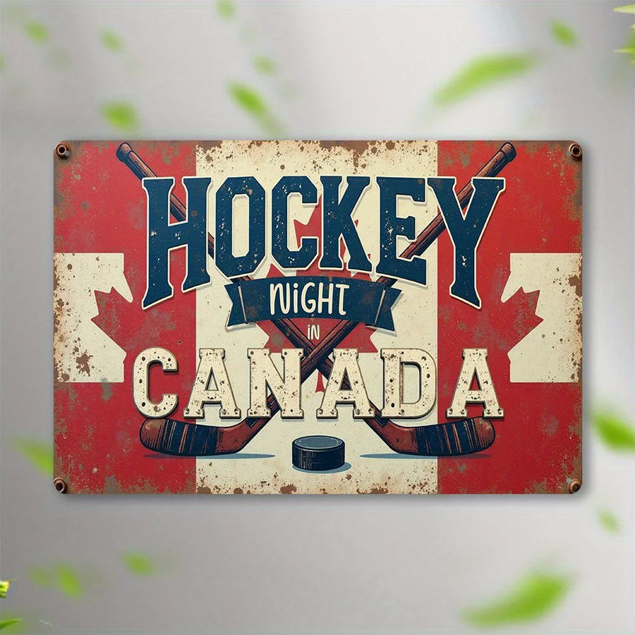 Vintage Canadian Hockey Metal Tin Sign Wall Decor for Home Bar Garage