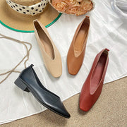 Women's Square Toe Retro Flats – Shop at OWNLUXE