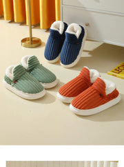 Evshine Winter Fur Plush Slippers – Soft Sole Home Shoes