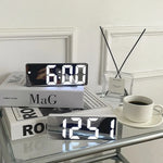 Load image into Gallery viewer, Smart Alarm Clock Bedside Table Led Alarm Clock Digital Children&#39;s Electronic Alarm Clock Curved Screen Mirror Temperature
