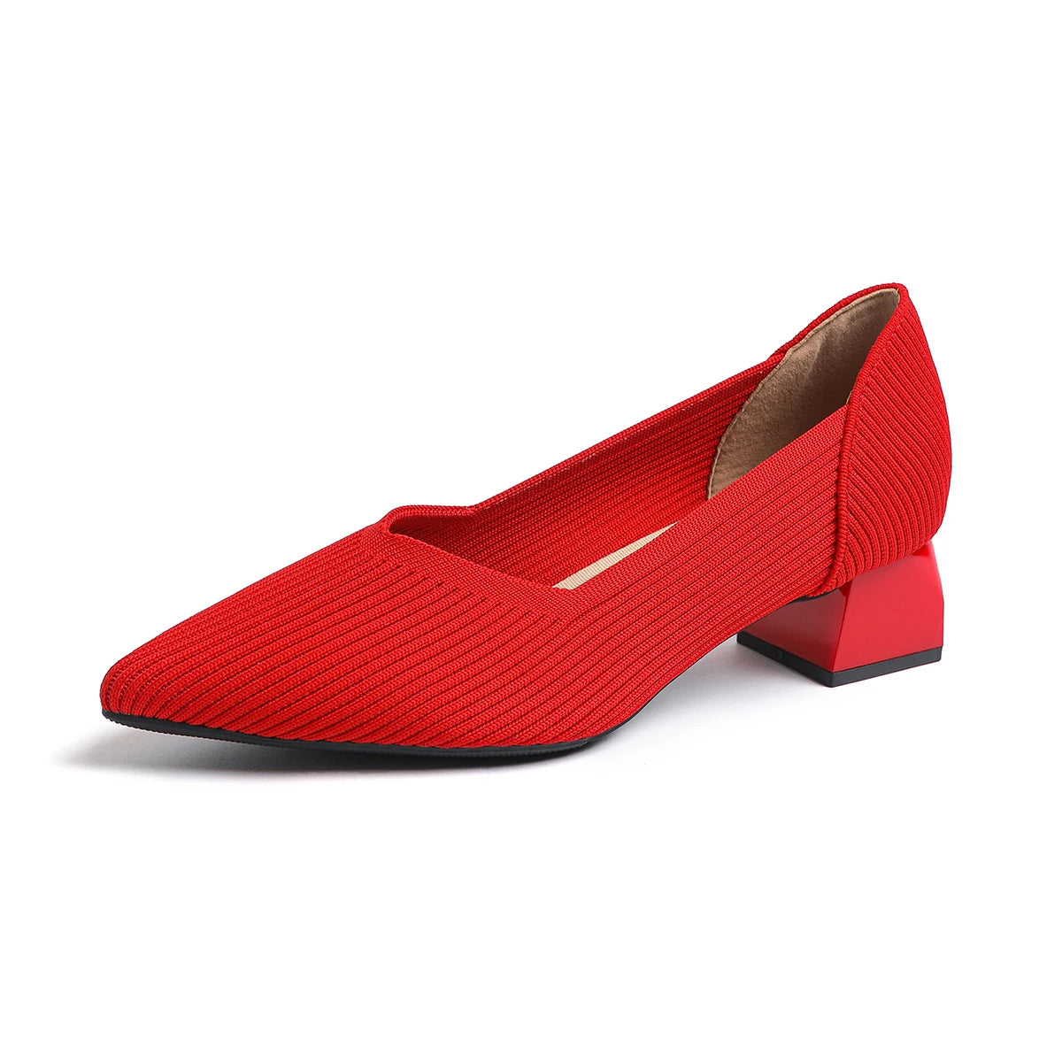 Pointed Slingback Square-Heel Pumps for Refined Style