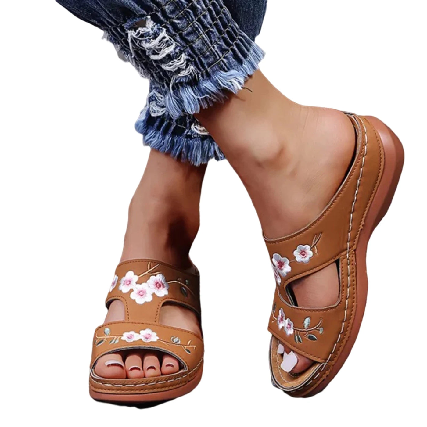 Women's Arch Support Leather Vintage Sandals – Shop at OWNLUXE