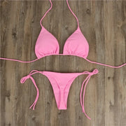 Women's Halter Two Piece Bikini (Red) | OWNLUXE