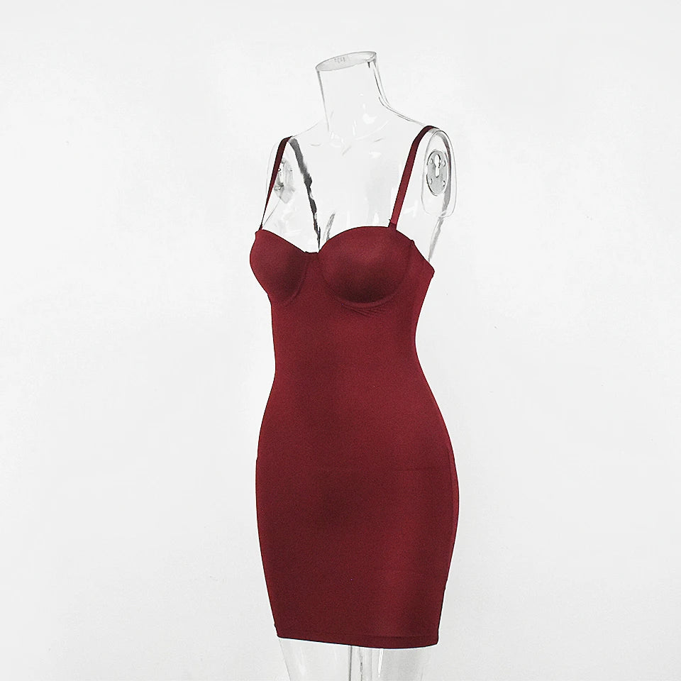 Shapewear Slip Dress with Bra – Tummy Control Body Shaper