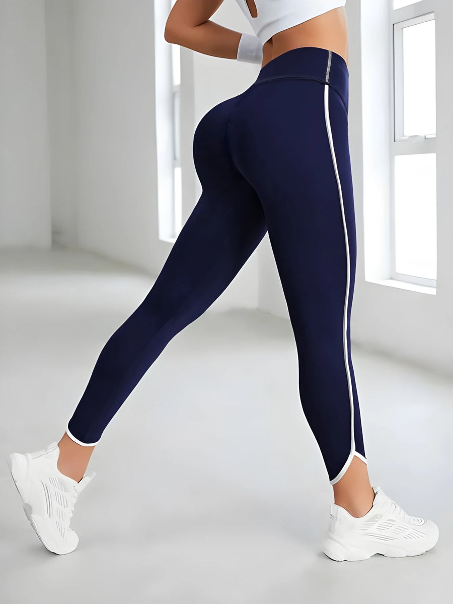 High-Waist Striped Yoga Sport Leggings | OWNLUXE