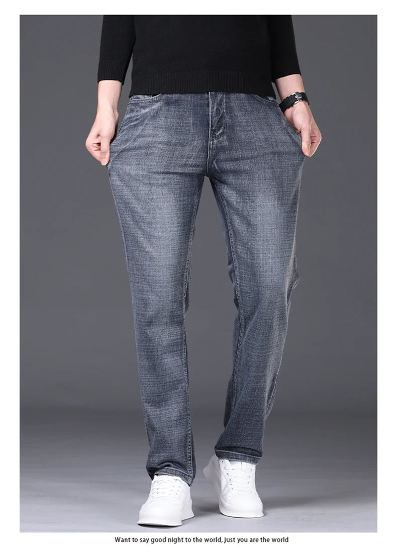 Men's Straight-Leg Dad Jeans – Soft Regular Fit Denim