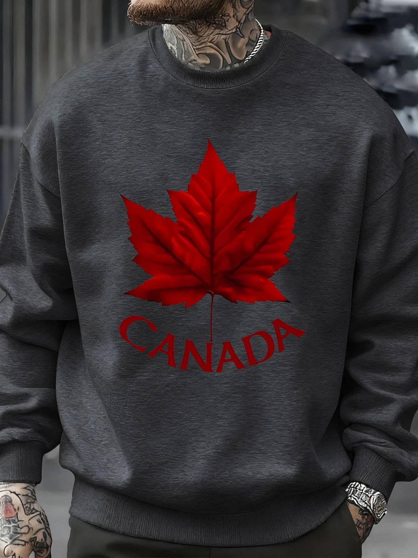 Canada Maple Leaf Fleece Pullover Sweatshirt – Unisex Oversized Casual Top | OWNLUXE