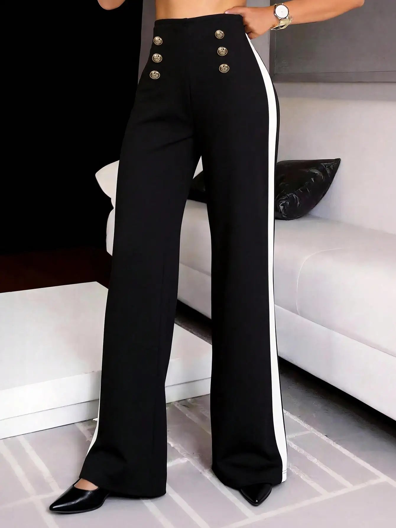 High-Waist Straight-Leg Pants | OWNLUXE