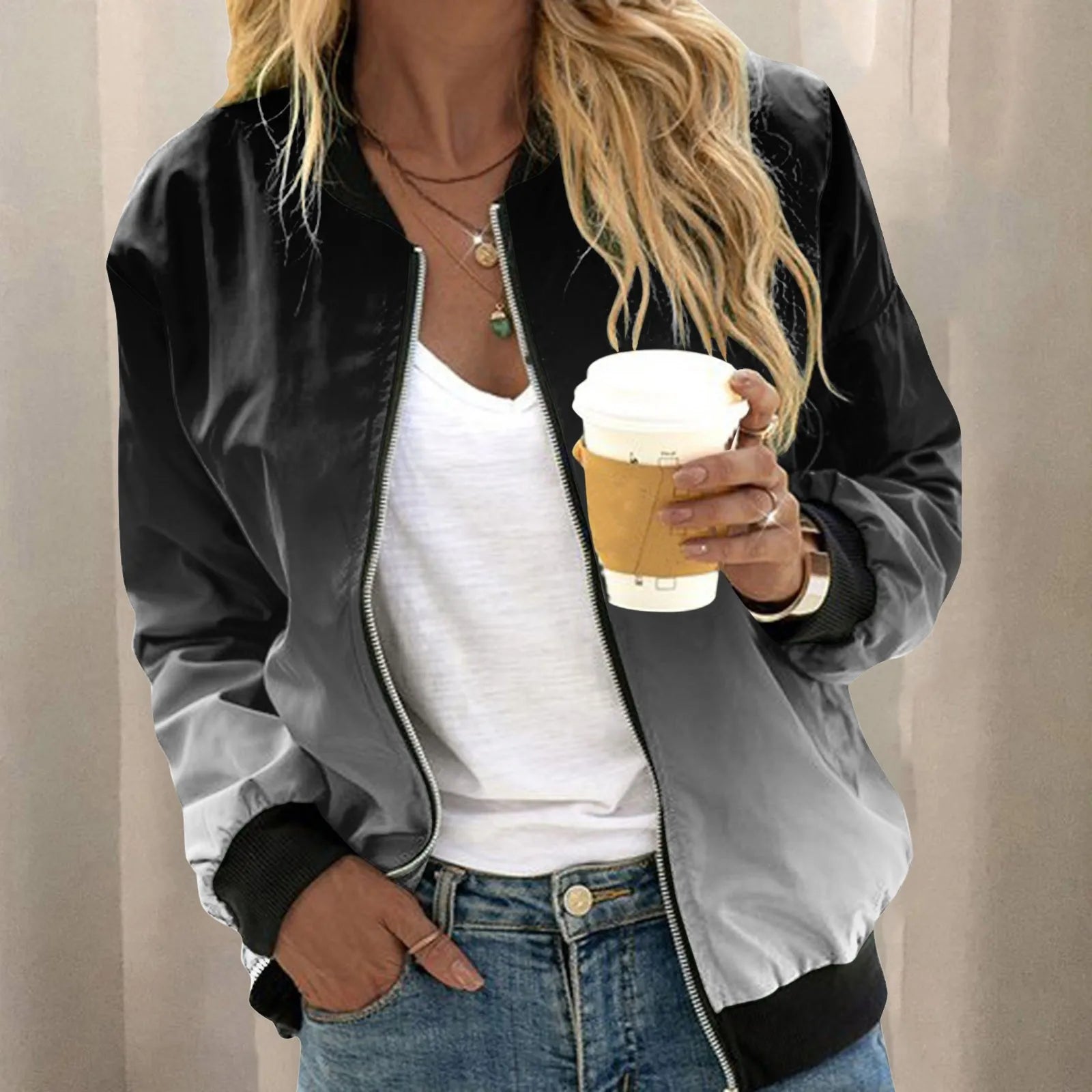 🌼 Women’s Casual Lightweight Zip-Up Jacket – Stylish & Cozy for Every Day 🧥