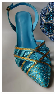 Crystal Sandals and Clutch Bag Set – Rhinestone Party Heels