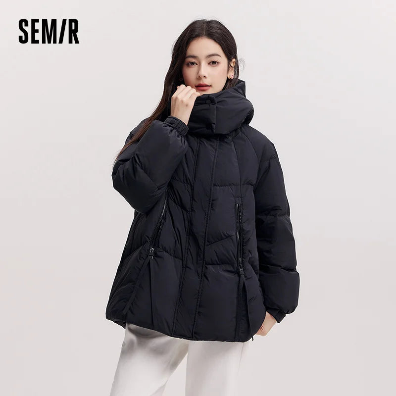 Women's Hooded Jacket (Black) | OWNLUXE