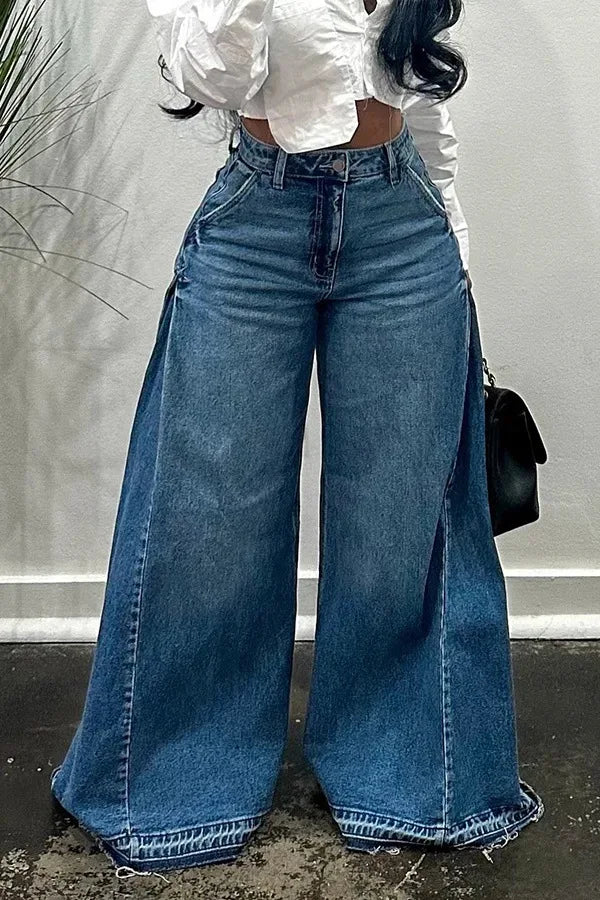 Wide Leg Flare Jeans – Spliced Denim Street