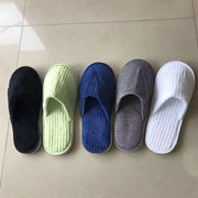 Disposable Hotel Spa Slippers – 5 Pairs Plush Cotton Slides