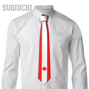 Canada Flag Emblem Neck Tie – Slim Plaid Tie for Wedding, Business & Canada Day