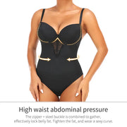 Lace Shapewear Bodysuit with Built-In Bra - Firm Control Body Shaper