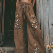 Women's 3D Cat Print Wide Leg Pants - Casual Straight Leg Trousers