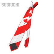 Canada Flag Emblem Neck Tie – Slim Plaid Tie for Wedding, Business & Canada Day