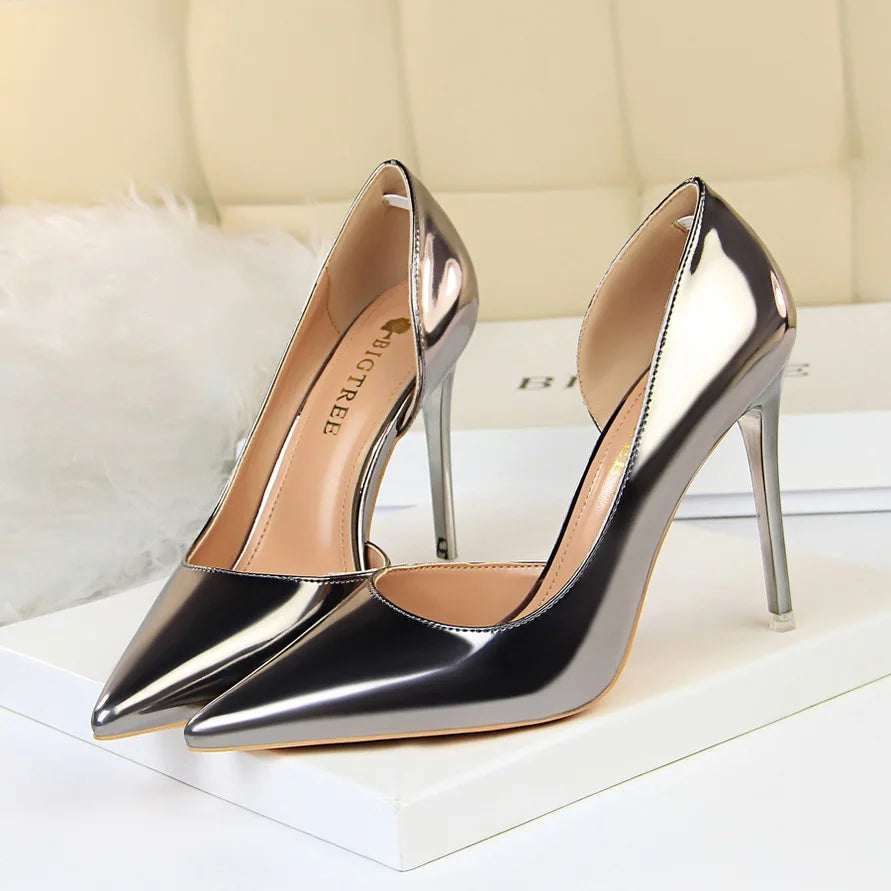 Women's High Heel Pointed Toe Pumps Slip On Fashion Stilettos