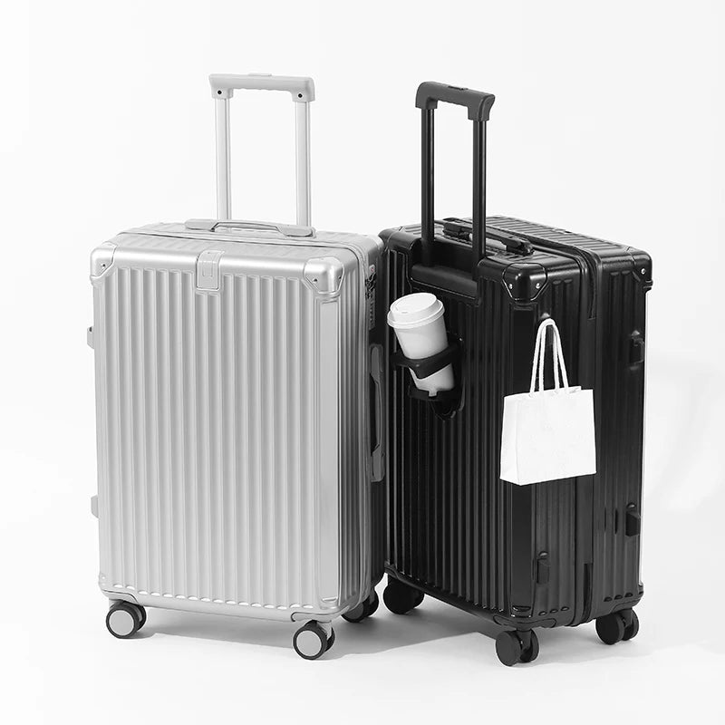 ABS Spinner Luggage with Cup Holder & Wet-Dry Storage